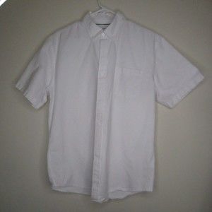 Amazon Essentials White Button Down, 100% Cotton Shirt-Size L